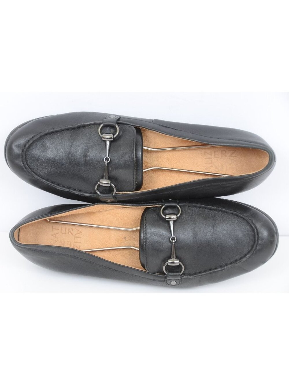 Naturalizer Black Leather Womens 10 Horsebit Loafers Academia Preppy Office Shoe